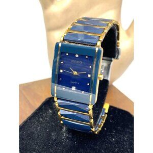 Rado Women's Watch 160.0282.3 Swiss Quartz Diamond Blue Ceramic Rose Gold Steel